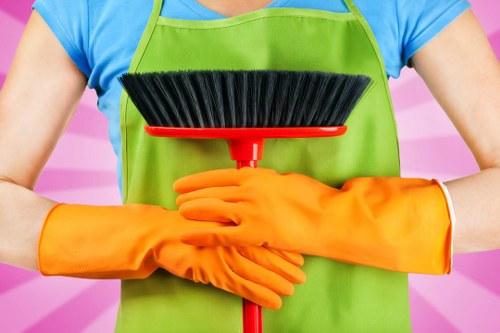 Professional cleaning in an office environment during regular cleaning