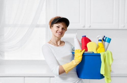 Deep bathroom sanitizing during Airbnb turnover cleaning