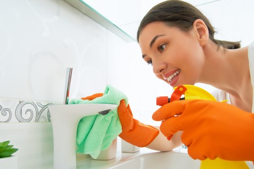 Bathroom sanitizing as part of move out cleaning