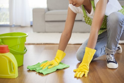 Close-up of a carpet stain being treated during cleaning